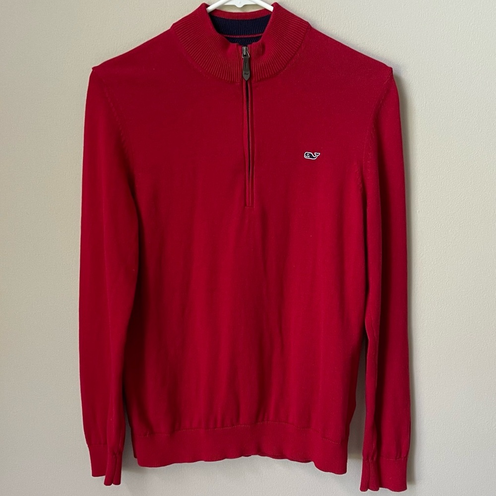 Vineyard Vines Boys' Boathouse Quarter-Zip, Red - Boys L (16) (Worn once!)